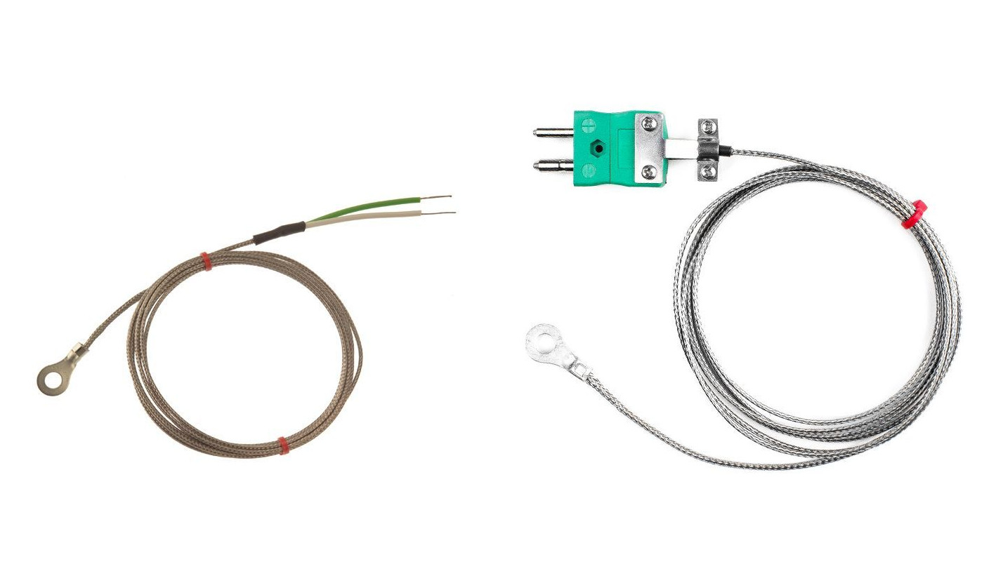 Termocoppia a rondella IEC, cavo isolato in fibra di vetro con treccia in acciaio inox tipo K