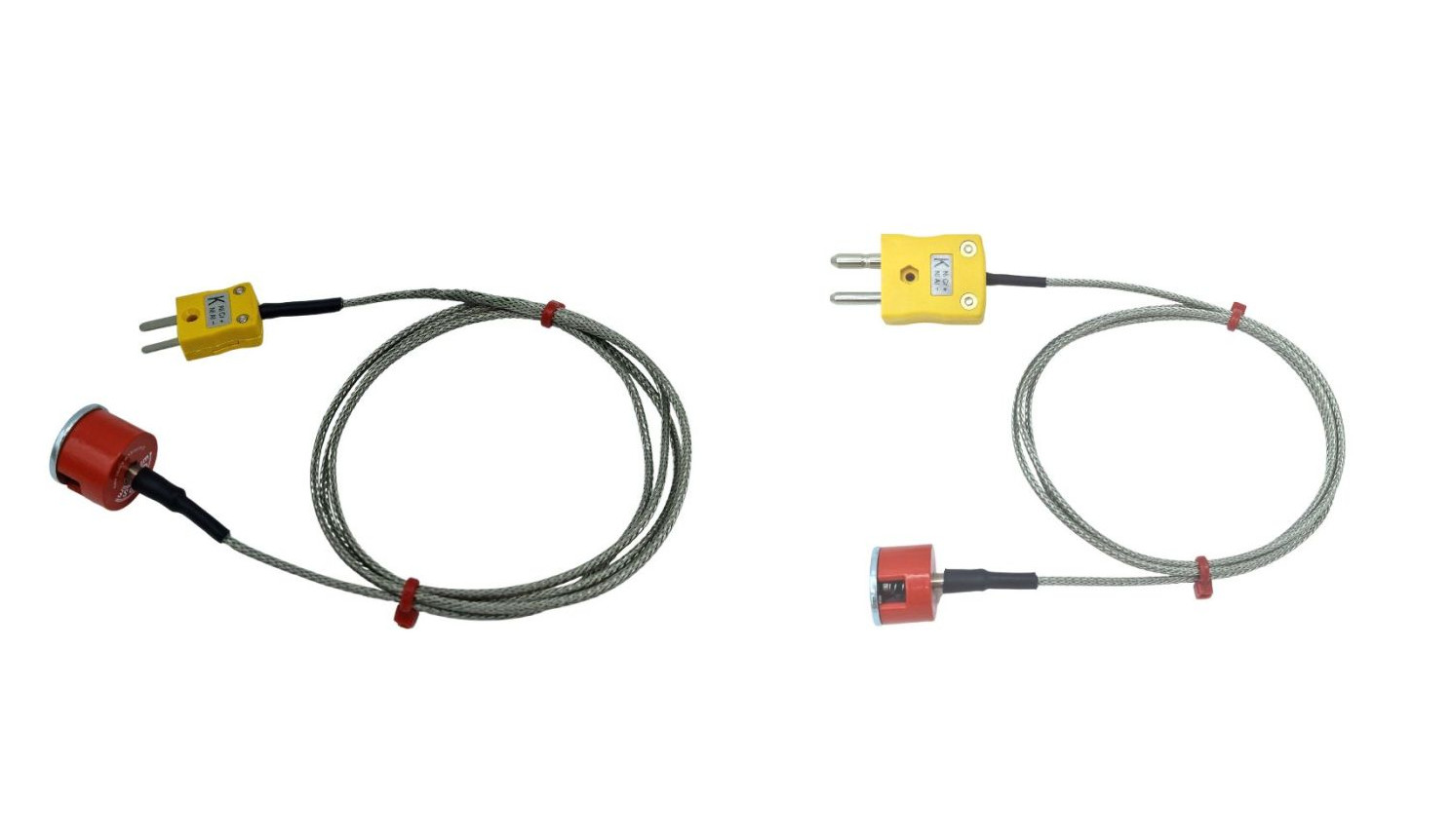 Termocoppia magnetica con pulsante di trazione ANSI tipo K da 1,9 kg, cavo isolato in PFA con treccia in acciaio inossidabile