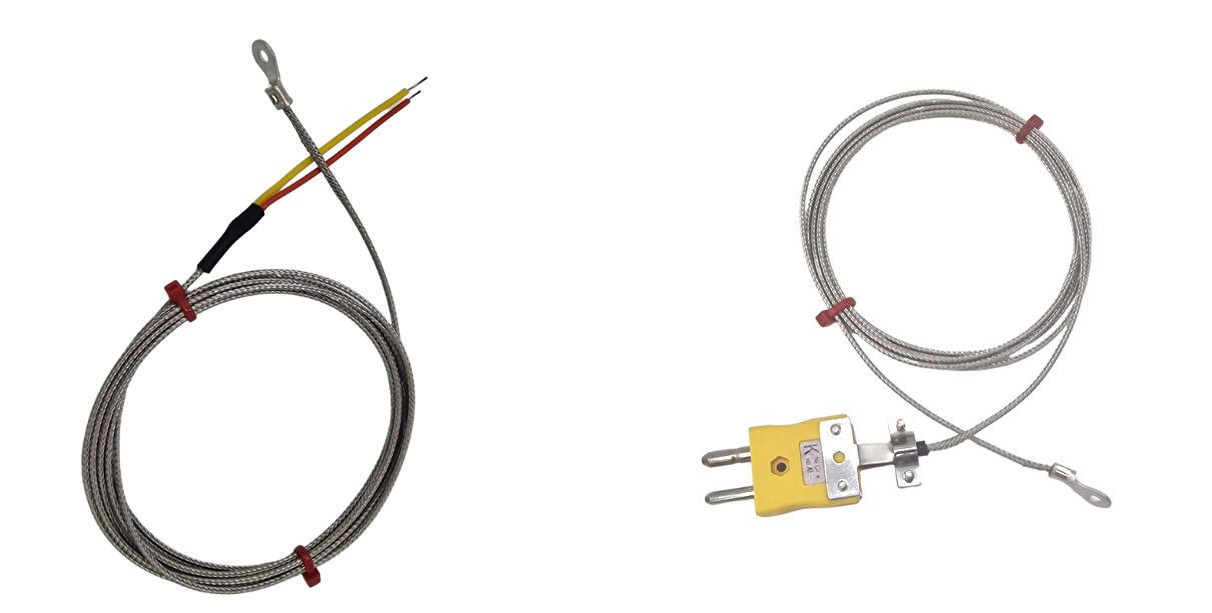 Termocoppia a rondella ANSI, cavo isolato in fibra di vetro con treccia in acciaio inossidabile