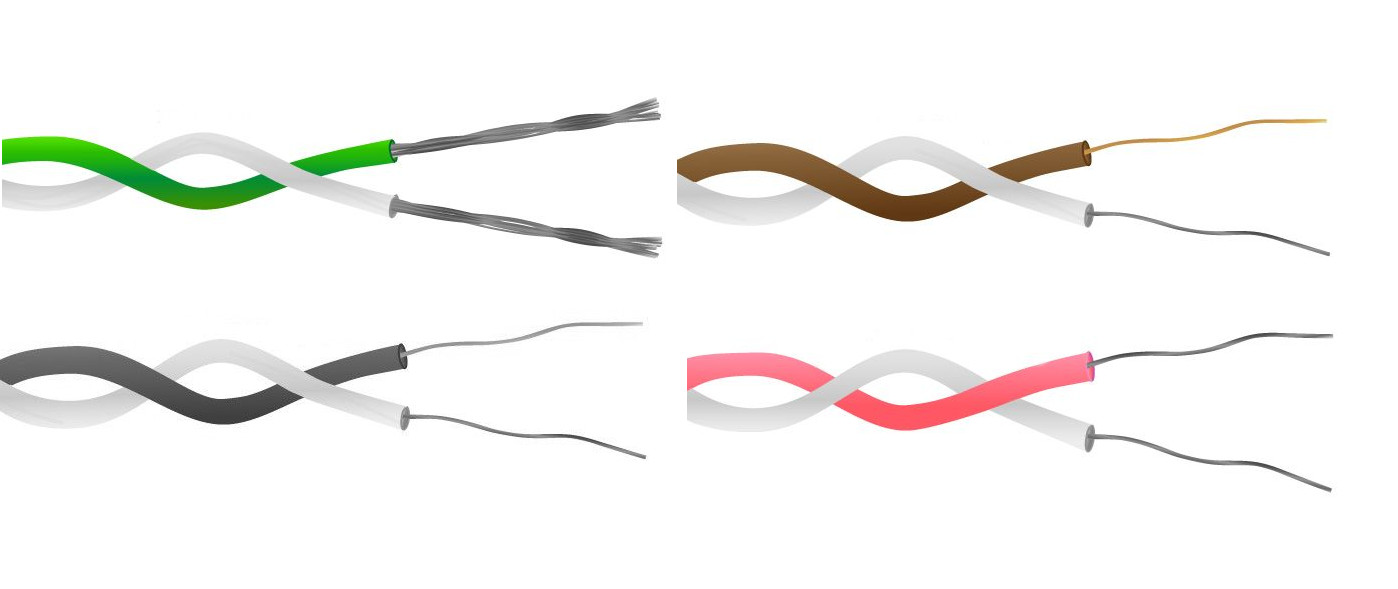 Cavo / filo termocoppia a doppia coppia intrecciata in PFA IEC - filo da 7/0,2mm