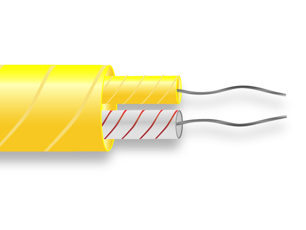 Fibra di vetro Flat Pair Termocoppia Cavo / Filo ANSI