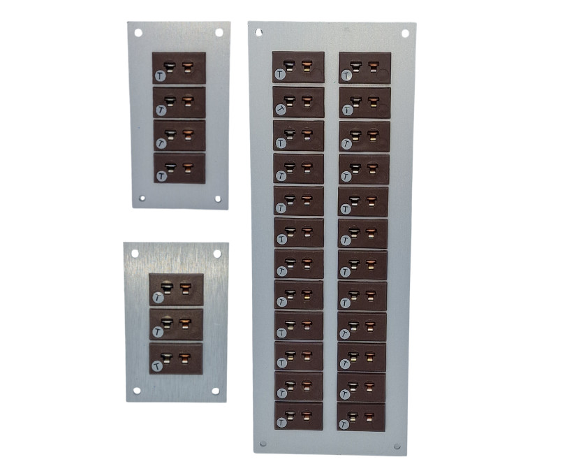 Pannello in alluminio per connettore termocoppia con prese miniature IEC di tipo T