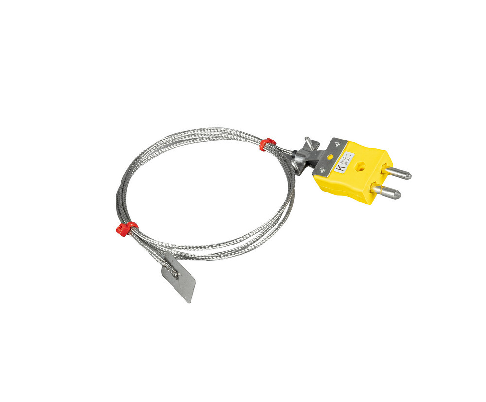 Termocoppia ANSI Leaf, cavo isolato in fibra di vetro con sovratreccia in acciaio inox che termina in spina standard