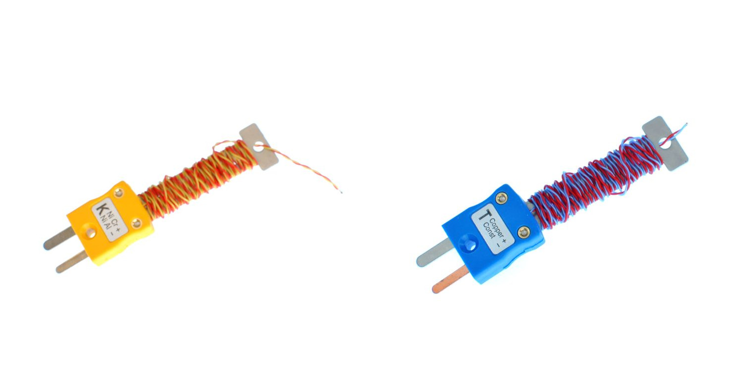 Termocoppia a giunzione esposta ordinata per cavo ANSI PFA con mini spina montata