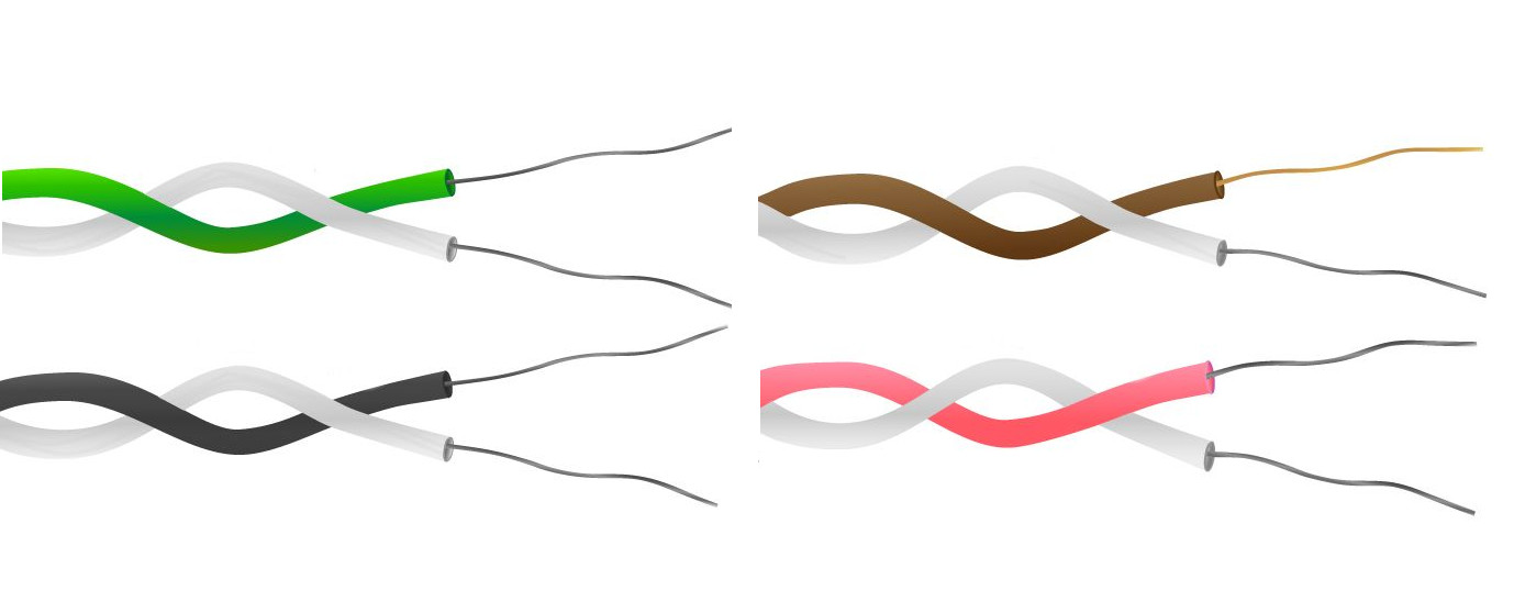 Cavo / filo per termocoppia a doppia coppia intrecciata in PTFE IEC - filo 1/0,315mm