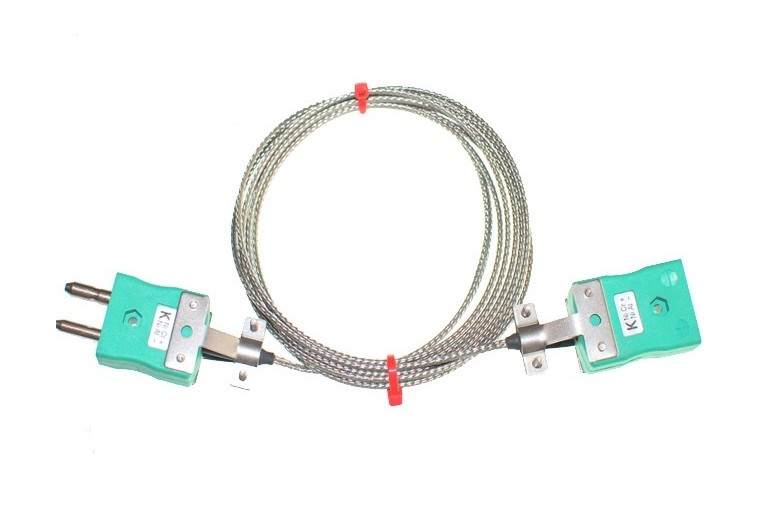 Cavo / filo isolato in fibra di vetro con spine e prese per termocoppie STANDARD IEC