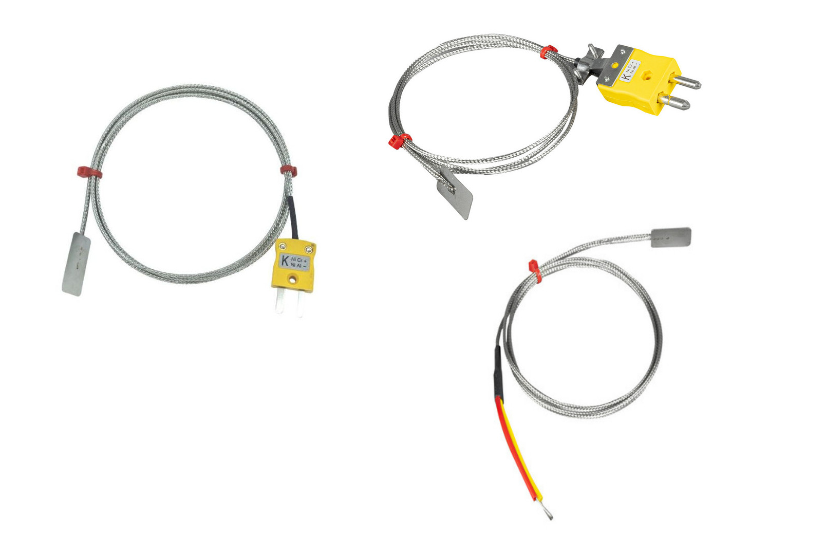 Termocoppia ANSI Leaf, cavo isolato in fibra di vetro con treccia in acciaio inox