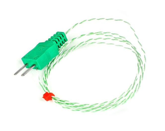 Termocoppia a giunzione esposta IEC Doppia torsione isolata in PFA con spina stampata - Tipo K - 1/0,2 mm