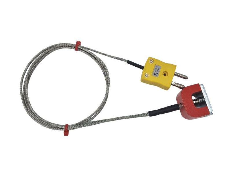 Termocoppia magnetica ANSI tipo K da 4,5 kg con potenza di trazione (ferro di cavallo), cavo isolato in PFA con treccia in acciaio inossidabile che termina con spina standard