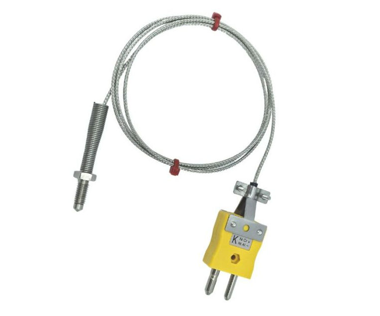 Termocoppia con ugello ANSI, cavo isolato in fibra di vetro con treccia in acciaio inox - Tipo K terminante con spina standard