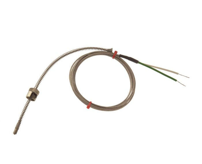 Termocoppia a baionetta regolabile IEC, cavo intrecciato in acciaio inox in fibra di vetro - Tipo K - terminazione a coda nuda
