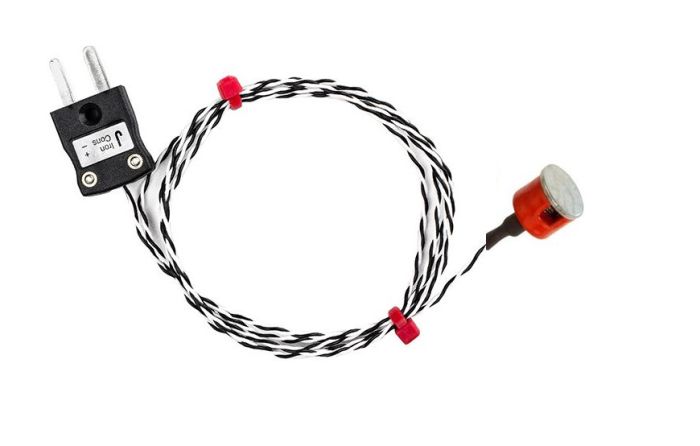 Termocoppia magnetica IEC tipo K da 0,7 kg, isolata in PTFE con spina miniaturizzata di tipo J
