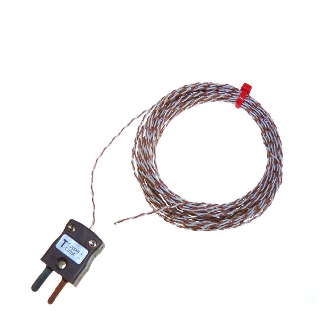 Termocoppia a giunzione esposta IEC doppia intrecciata isolata in PTFE con spina miniaturizzata - Tipo T