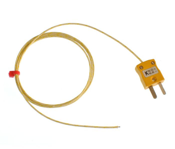 Termocoppia a giunzione esposta isolata in fibra di vetro ANSI con spina miniaturizzata
