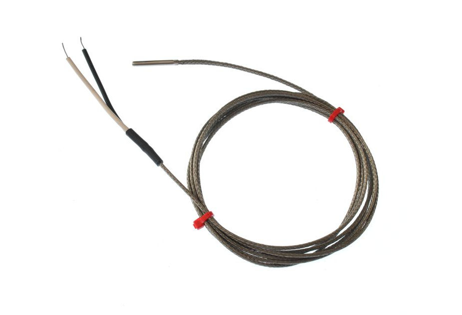 Termocoppia con messa a terra IEC in tubo di acciaio inox, cavo intrecciato in acciaio inox in fibra di vetro - tipo J