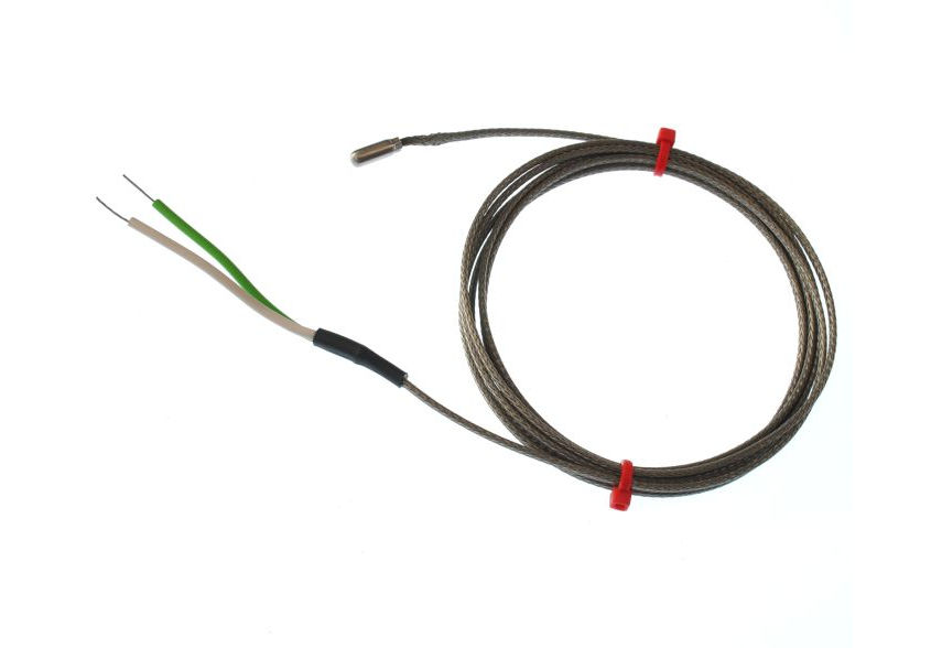 Termocoppia con messa a terra fabbricata IEC in tubo di acciaio inox, cavo intrecciato in acciaio inox in fibra di vetro - tipo K
