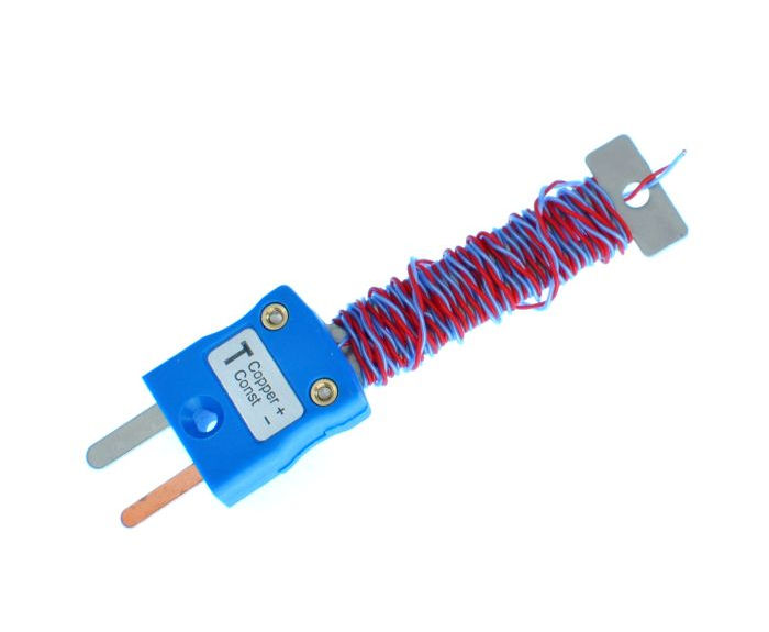 Termocoppia a giunzione esposta ordinata per cavi ANSI PFA con mini spina montata - Tipo T