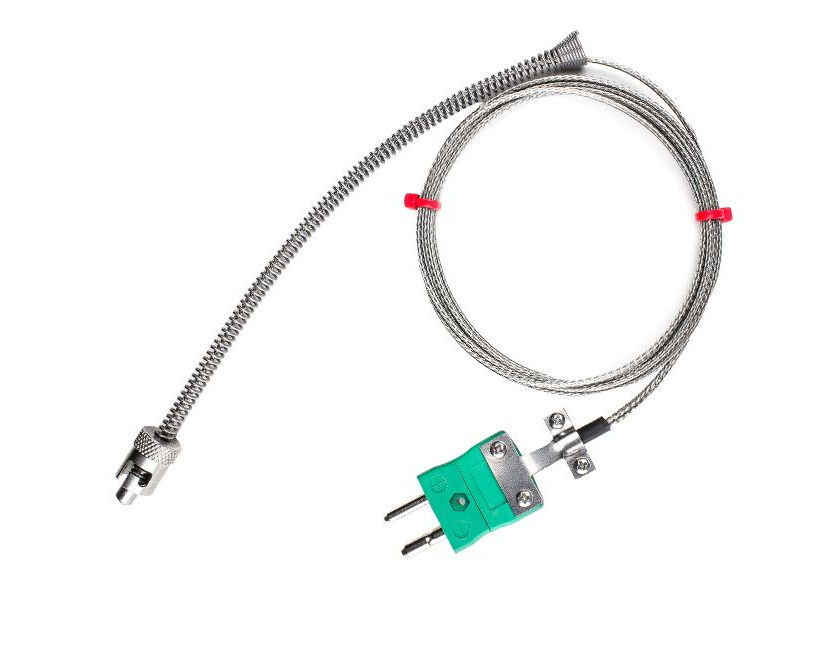 Termocoppia a baionetta regolabile IEC, cavo intrecciato in acciaio inox in fibra di vetro - tipo K
