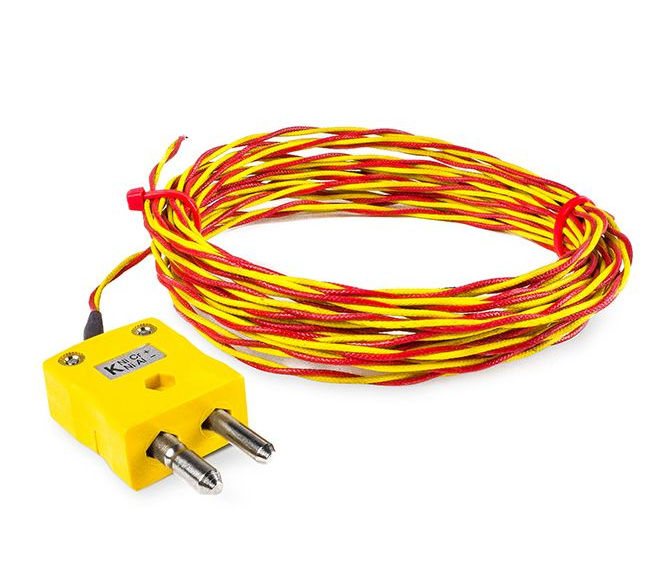 Termocoppia a doppia punta saldata ritorta ad alta temperatura ANSI tipo K con terminazione a spina standard