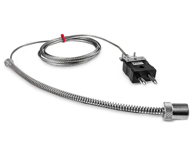 Termocoppia a baionetta regolabile IEC, cavo intrecciato in acciaio inox in fibra di vetro - tipo J