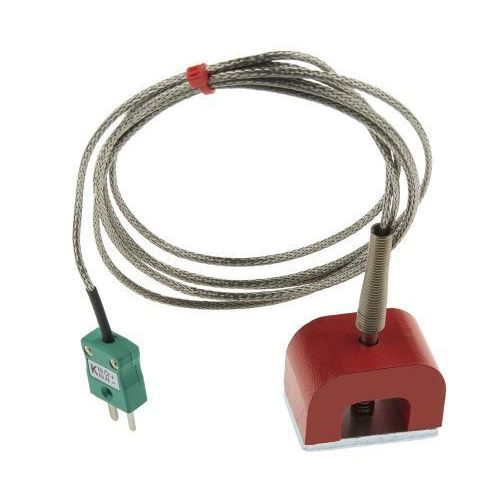 Termocoppia magnetica IEC tipo K 9kg Pull Power (ferro di cavallo), cavo isolato PFA con treccia in acciaio inox che termina in spina miniaturizzata