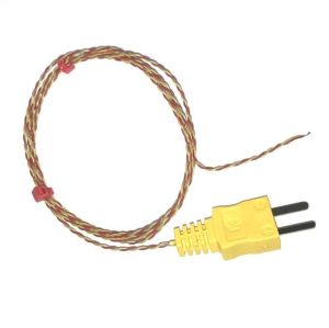 Termocoppia a giunzione esposta ANSI isolata in PFA con connettore maschio stampato - Tipo K - 2M