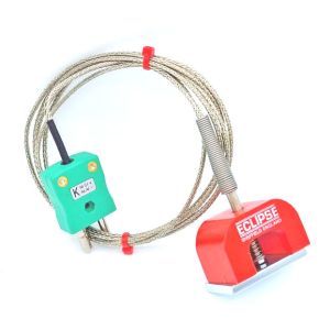 Termocoppia magnetica IEC tipo K 11,8 kg con potenza di trazione (ferro di cavallo), cavo isolato in PFA con treccia in acciaio inox terminante in spina standard - 3,0 m