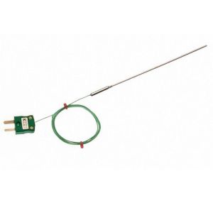 Termocoppia a isolamento minerale con guarnizione a vaso semplice, 1 m di cavo IEC isolato in PFA e terminazione mini spina - Tipi K,J,T,N