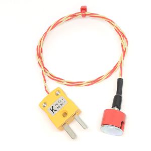 Termocoppia magnetica con pulsante di trazione ANSI tipo K da 0,7 kg, isolata in PFA con connettore maschio miniaturizzato - 1M
