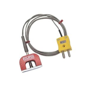 Termocoppia magnetica ANSI tipo K 9 kg con potenza di trazione (ferro di cavallo), cavo isolato in PFA con treccia in acciaio inox terminante in spina standard - 3M