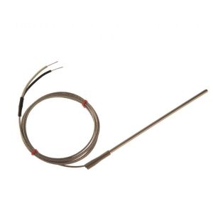 Sonda per termocoppia per impieghi generici IEC, cavo isolato in fibra di vetro con treccia in acciaio inox - Tipo J - Terminazione a coda nuda - 2M