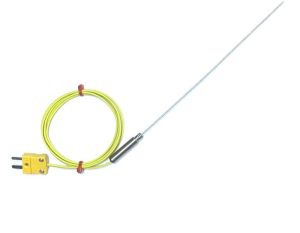 Termocoppia a isolamento minerale con guarnizione a pentola liscia e cavo ANSI isolato in PFA con mini spina montata - Tipo K