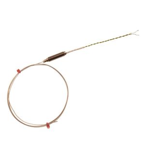 Termocoppia IEC a isolamento minerale con potenziometro filettato e 100 mm di cavo IEC a doppia torsione isolato in PFA - Tipo T - 1,5 mm x 150 mm