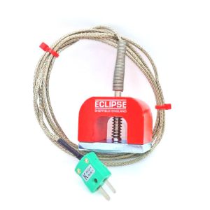 Termocoppia magnetica IEC Type K 11.8kg Pull Power (ferro di cavallo), cavo isolato PFA con over-braid in acciaio inossidabile che termina in spina miniaturizzata o standard