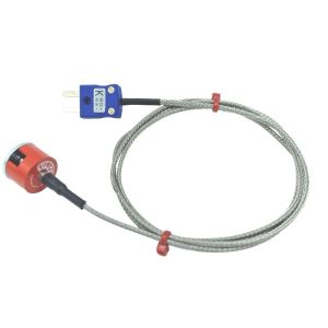 Termocoppia magnetica a pulsante di traino JIS tipo K 1,9 kg, cavo isolato PFA con treccia in acciaio inossidabile che termina in miniatura o spina standard