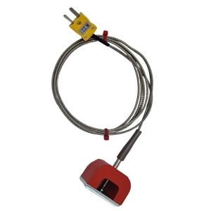 ANSI Tipo K 9kg Pull Power (ferro di cavallo) Termocoppia magnetica, cavo isolato PFA con over-braid in acciaio inossidabile che termina in miniatura o spina standard