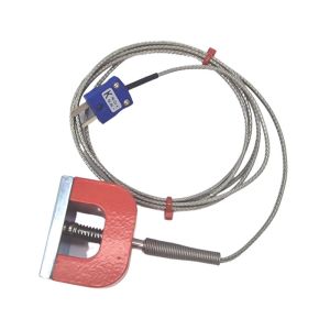 Termocoppia magnetica JIS Type K 11.8kg Pull Power (ferro di cavallo), cavo isolato PFA con over-braid in acciaio inossidabile che termina in miniatura o spina standard