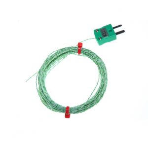 Termocoppia a giunzione esposta IEC a doppia torsione con connettore maschio miniaturizzato isolata in PTFE - tipi K, J, T