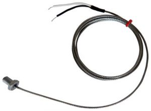 Termocoppia a bullone IEC, cavo intrecciato in acciaio inox in fibra di vetro - tipo K, J