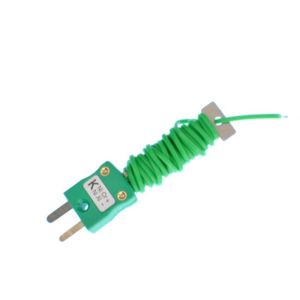 Termocoppia a Giunzione Esposta IEC con Mini Spina Montata - Tipo K - Coppia Piatta PFA - Lunghezza 1M