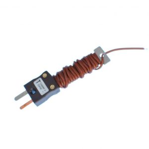 Termocoppia a Giunzione Esposta IEC con Mini Spina Montata - Tipo T - Coppia Piatta PFA - Lunghezza 2M