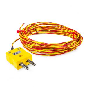 Termocoppie ANSI ad alta temperatura in fibra di vetro con doppia punta saldata intrecciata con terminazione a spina standard
