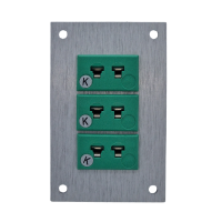 Connettore per termocoppia da pannello in alluminio con prese miniaturizzate IEC di tipo K - 3 vie