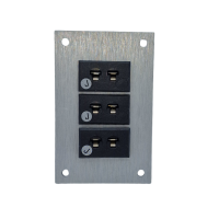 Connettore per termocoppia da pannello in alluminio con prese miniaturizzate IEC di tipo J - 3 vie