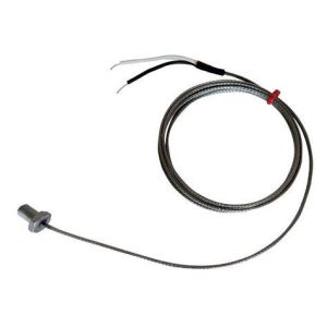 Termocoppia a bullone IEC, cavo intrecciato in acciaio inox in fibra di vetro - Tipo J - Passo filettatura M10x1mm - Lunghezza bullone 25mm