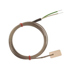 Termocoppia a foglia IEC, cavo isolato in fibra di vetro con treccia in acciaio inox - Tipo K con terminazione a coda nuda - Lunghezza 1 m