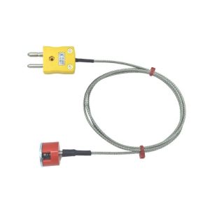 Termocoppia magnetica con pulsante di trazione ANSI tipo K da 1,9 kg, cavo isolato in PFA con treccia in acciaio inox terminante in connettore maschio standard - 2M