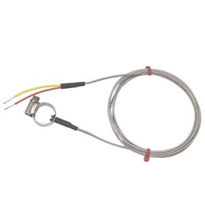 Termocoppia ANSI per tubi di superficie, treccia in acciaio inox in fibra di vetro - Tipo K per tubi di diametro 22-30mm