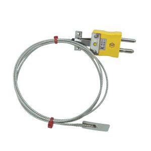 Termocoppia ANSI Leaf, cavo isolato in fibra di vetro con treccia in acciaio inox terminante in spina standard - lunghezza 1 m