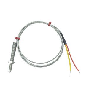 Termocoppia con ugello ANSI, cavo isolato in fibra di vetro con treccia in acciaio inox - Tipo K che termina in code nude - Lunghezza 1 m